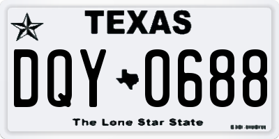 TX license plate DQY0688