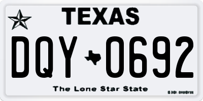 TX license plate DQY0692