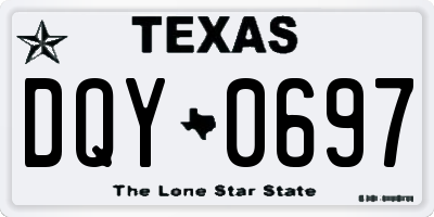 TX license plate DQY0697