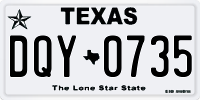 TX license plate DQY0735