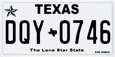 TX license plate DQY0746