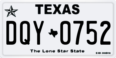 TX license plate DQY0752