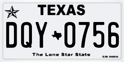 TX license plate DQY0756