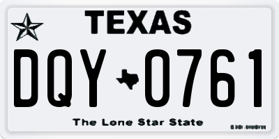 TX license plate DQY0761