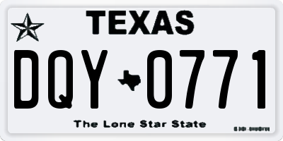TX license plate DQY0771