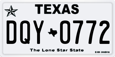 TX license plate DQY0772