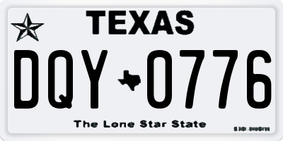 TX license plate DQY0776
