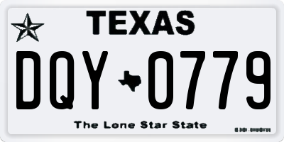 TX license plate DQY0779