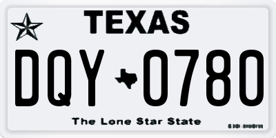 TX license plate DQY0780
