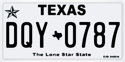 TX license plate DQY0787
