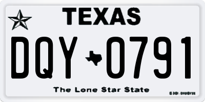 TX license plate DQY0791