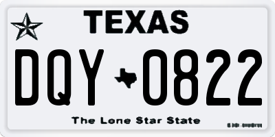 TX license plate DQY0822