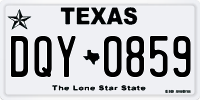 TX license plate DQY0859