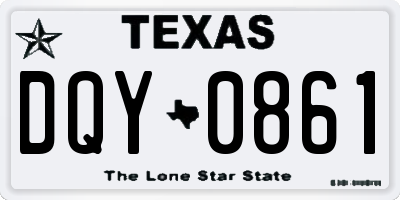 TX license plate DQY0861