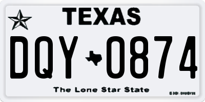 TX license plate DQY0874