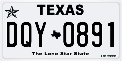 TX license plate DQY0891