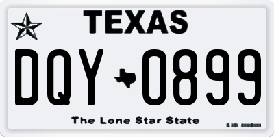 TX license plate DQY0899