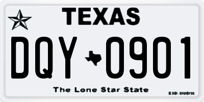 TX license plate DQY0901