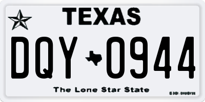 TX license plate DQY0944