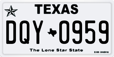 TX license plate DQY0959