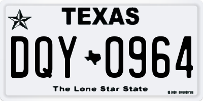 TX license plate DQY0964