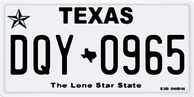 TX license plate DQY0965