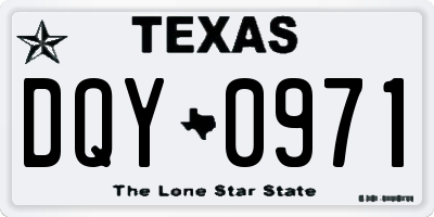 TX license plate DQY0971