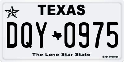 TX license plate DQY0975