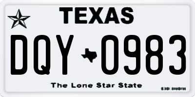 TX license plate DQY0983