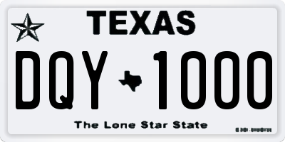 TX license plate DQY1000