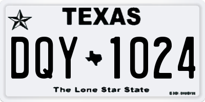 TX license plate DQY1024