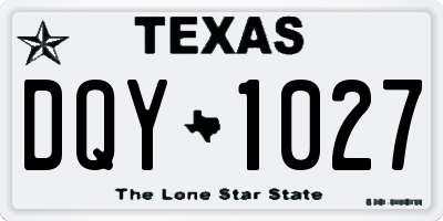 TX license plate DQY1027