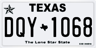 TX license plate DQY1068