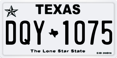 TX license plate DQY1075