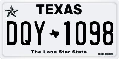TX license plate DQY1098