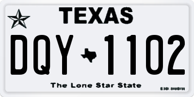 TX license plate DQY1102