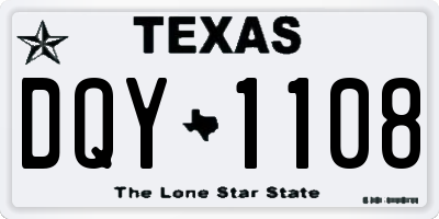 TX license plate DQY1108