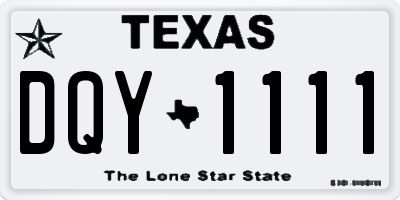 TX license plate DQY1111