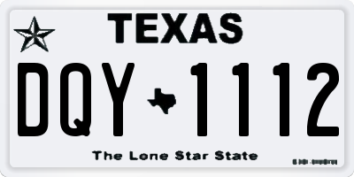 TX license plate DQY1112