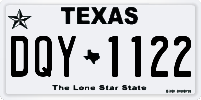 TX license plate DQY1122