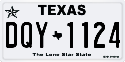 TX license plate DQY1124
