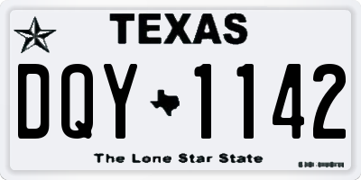 TX license plate DQY1142