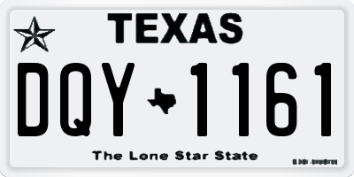 TX license plate DQY1161