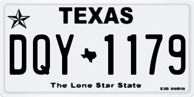 TX license plate DQY1179