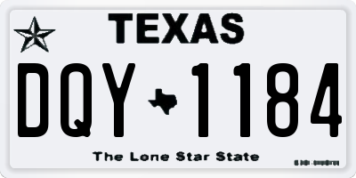 TX license plate DQY1184