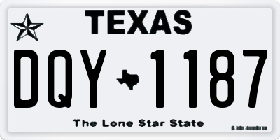 TX license plate DQY1187