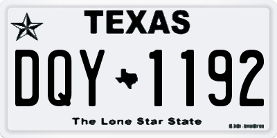 TX license plate DQY1192