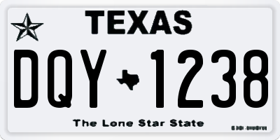 TX license plate DQY1238