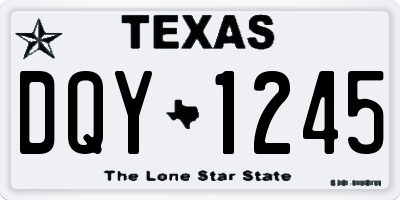 TX license plate DQY1245
