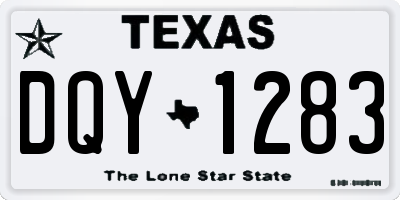 TX license plate DQY1283